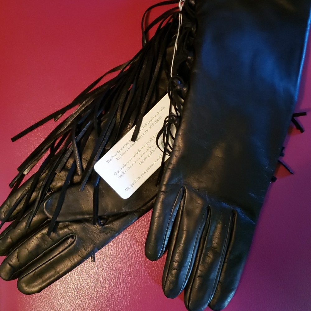 RL Portolano leather fringe gloves - Picture 6 of 6